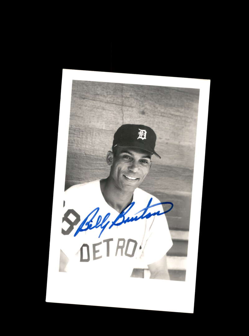 Billy Bruton Hand Signed Vintage Detroit Tigers Postcard  Autograph