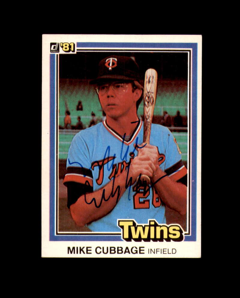 Mike Cubbage Hand Signed 1981 Donruss Minnesota Twins Autograph
