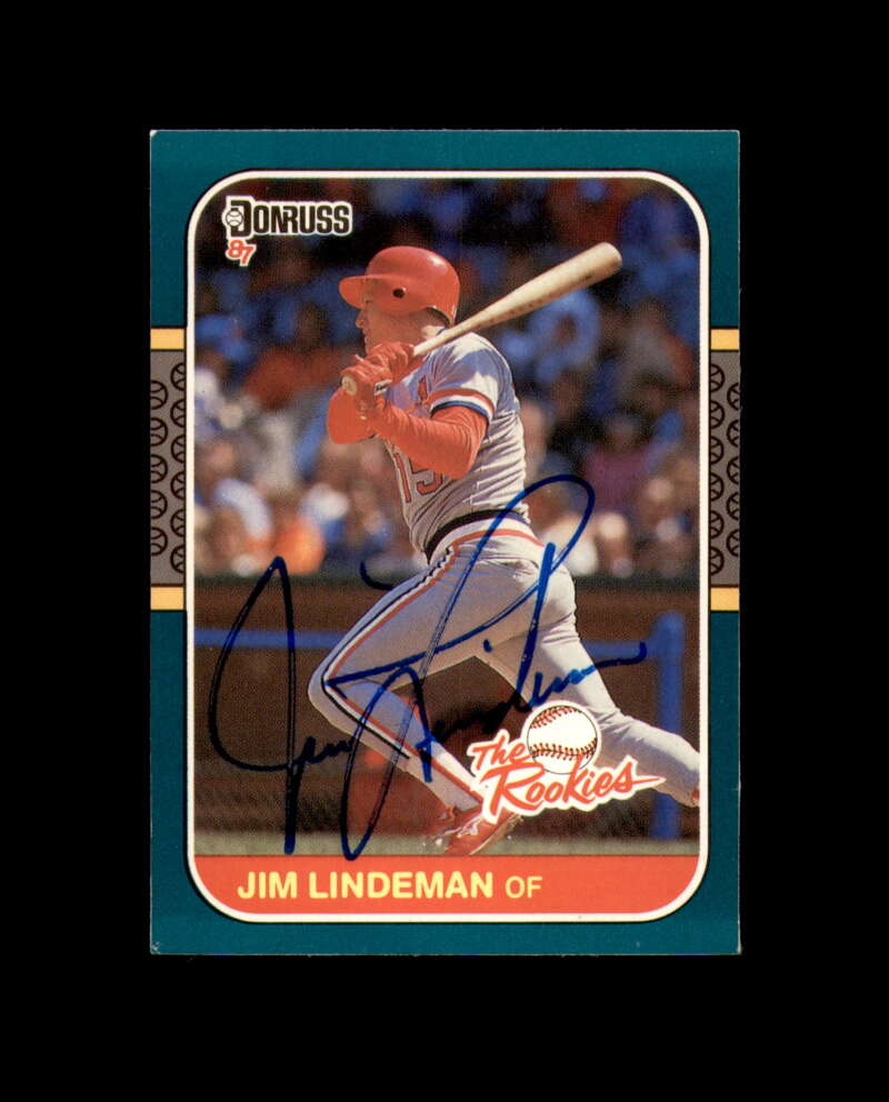 Jim Lindeman Hand Signed 1987 Donruss Rookies St. Louis Cardinals Autograph