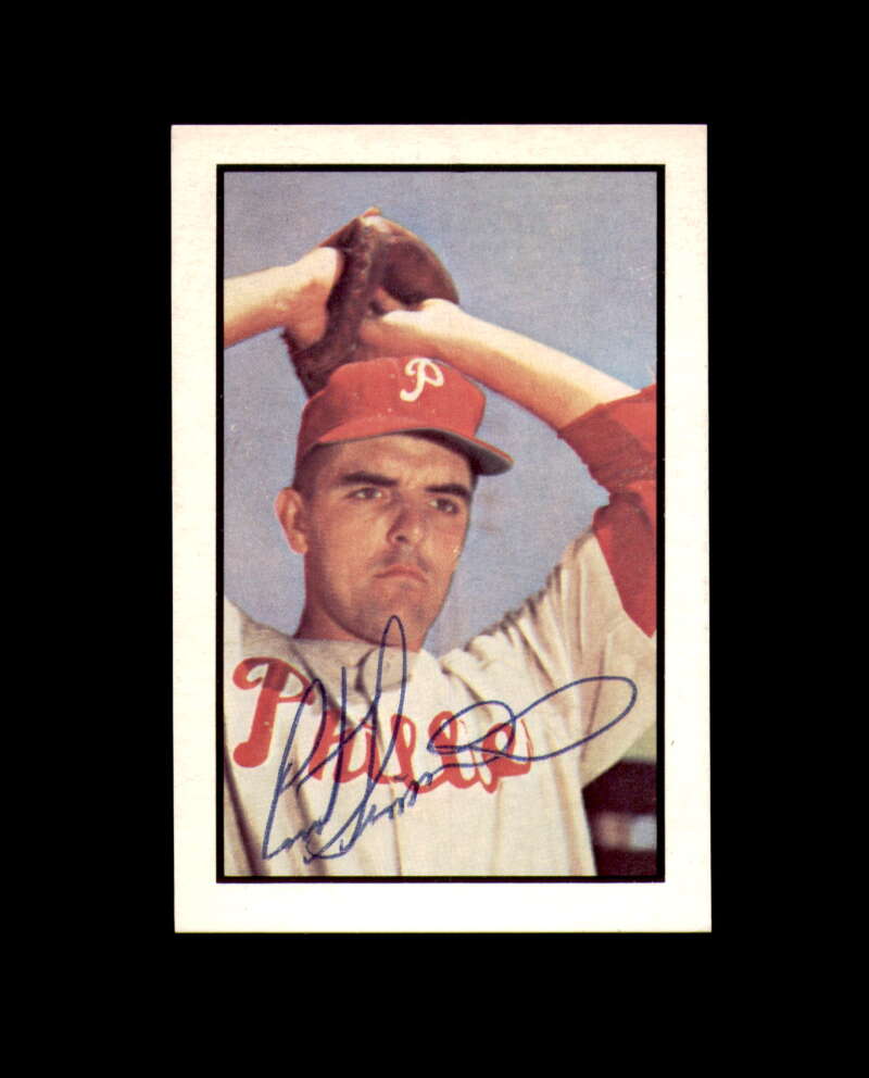 Curt Simmons Hand Signed 1953 Bowman Color Reprint Philadelphia Phillies Autograph
