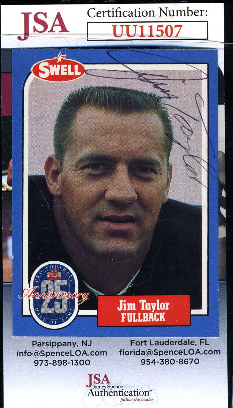 Jim Taylor JSA Coa Signed 1989 Swell Autograph