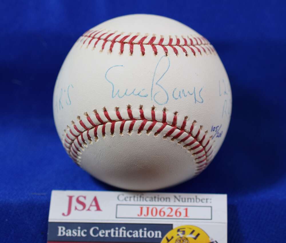 Ernie Banks JSA Coa Autographed Major League OML Signed BasebaLL