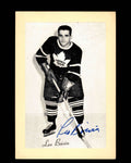 Leo Boivin Signed 1944-63 Beehive Photo 5x7 Premium Toronto Maple Leafs Autograph