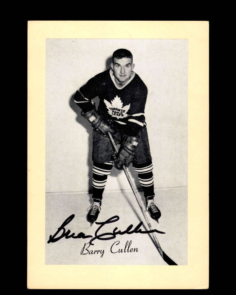 Barry Cullen Signed 1944-63 Beehive Photo 5x7 Premium Toronto Maple Leafs Autograph