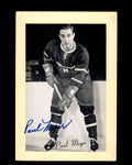 Paul Meger Signed 1944-63 Beehive Photo 5x7 Premium Montreal Canadiens Autograph