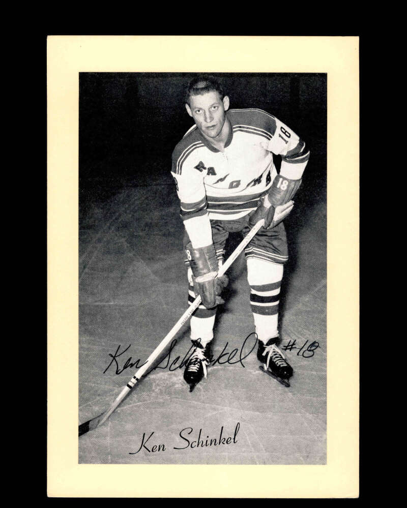 Ken Schinkel Signed 1944-63 Beehive Photo 5x7 Premium New York Rangers Autograph