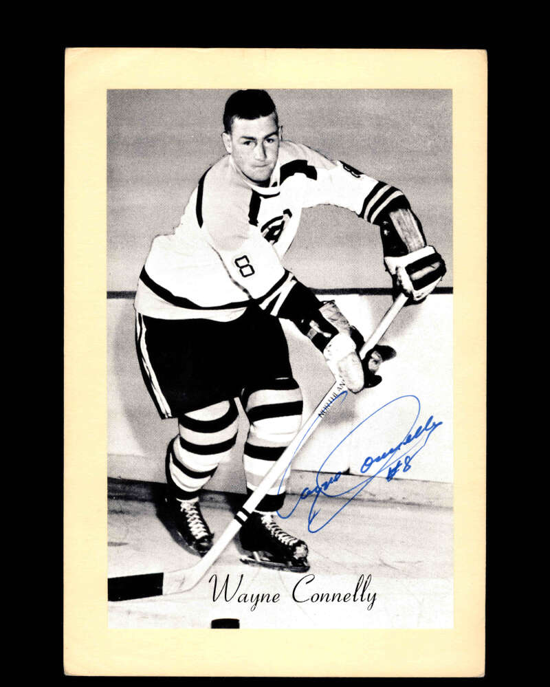 Wayne Connelly Signed 1944-63 Beehive Photo 5x7 Premium New York Rangers Autograph