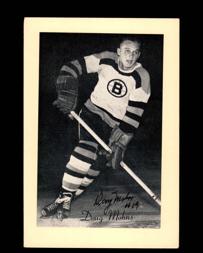 Doug Mohns Signed 1944-63 Beehive Photo 5x7 Premium Boston Briuns Autograph