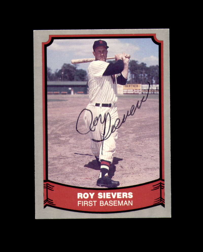 Roy Sievers Hand Signed 1988 Pacific Legends Washington Senators Autographed