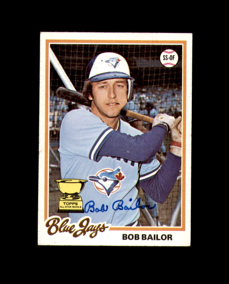 Bob Bailor Hand Signed 1978 Topps Toronto Blue Jays Autographed