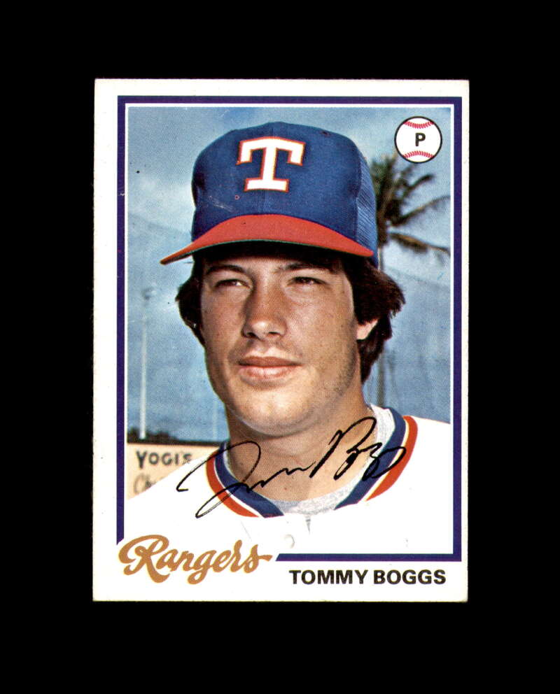 Tommy Boggs Hand Signed 1978 Topps Texas Rangers Autograph