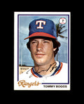 Tommy Boggs Hand Signed 1978 Topps Texas Rangers Autograph
