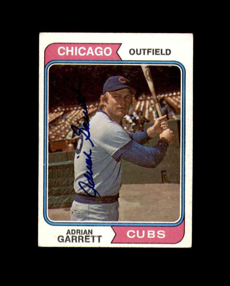 Adrian Garrett Hand Signed 1974 Topps Chicago Cubs Autograph
