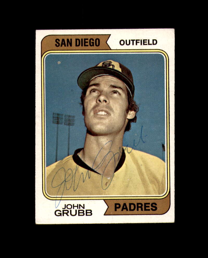 John Grubb Hand Signed 1974 Topps San Diego Padres Autograph