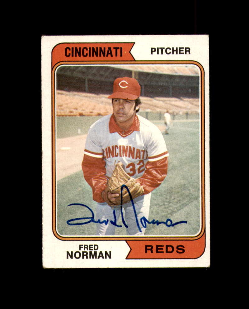 Fred Norman Hand Signed 1974 Topps Cincinnati Reds Autographed