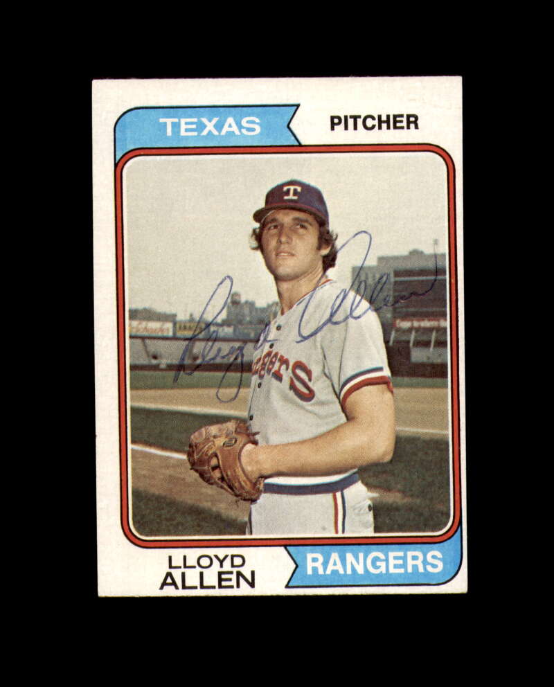 Lloyd Allen Hand Signed 1974 Topps Texas Rangers Autograph