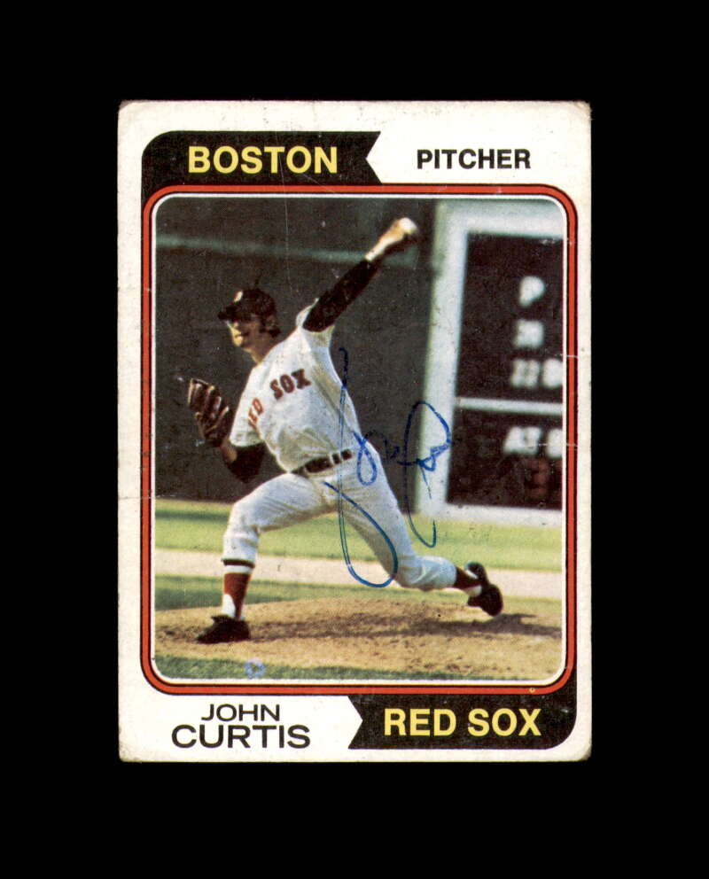 John Curtis Hand Signed 1974 Topps Boston Red Sox Autograph