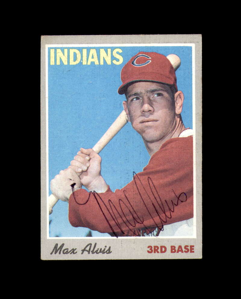 Max Alvis Hand Signed 1970 Topps Cleveland Indians Autograph