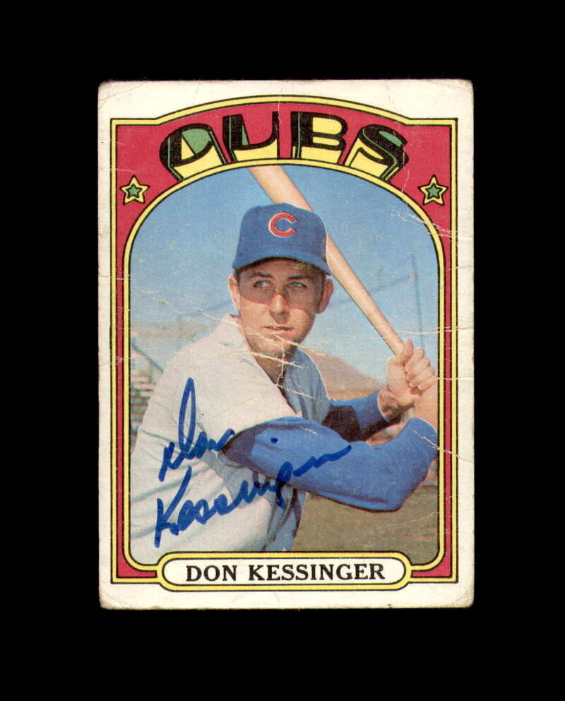 Don Kessinger Hand Signed 1972 Topps Chicago Cubs Autograph