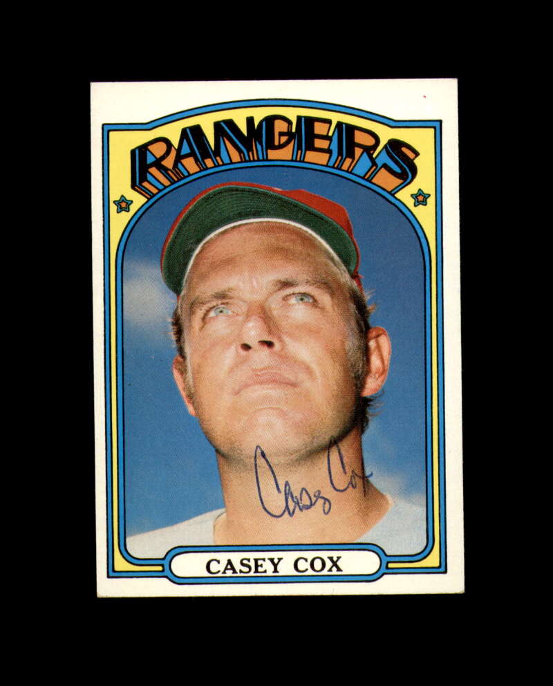 Casey Cox Hand Signed 1972 Topps Texas Rangers Autograph