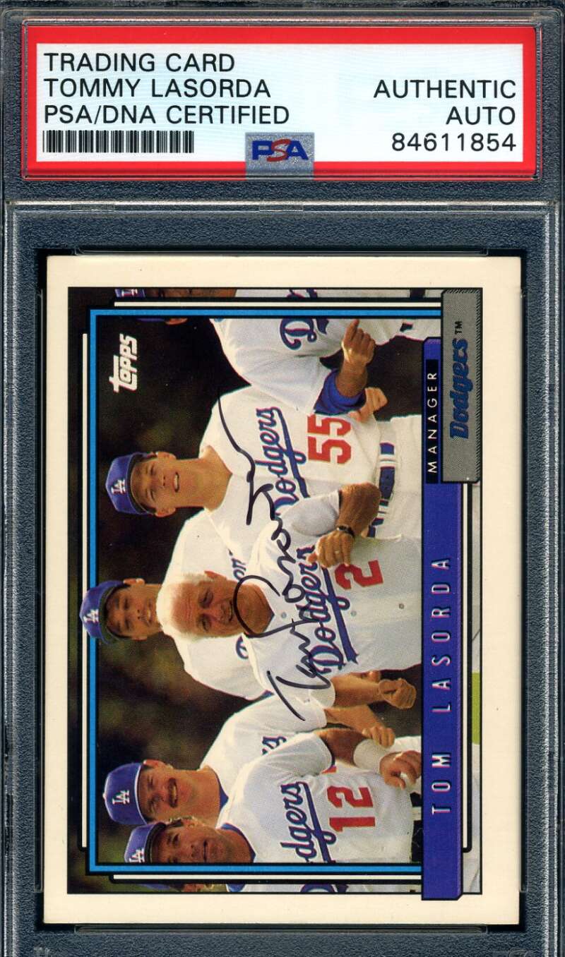 Tommy Lasorda PSA DNA Coa Signed 1992 Topps Autograph