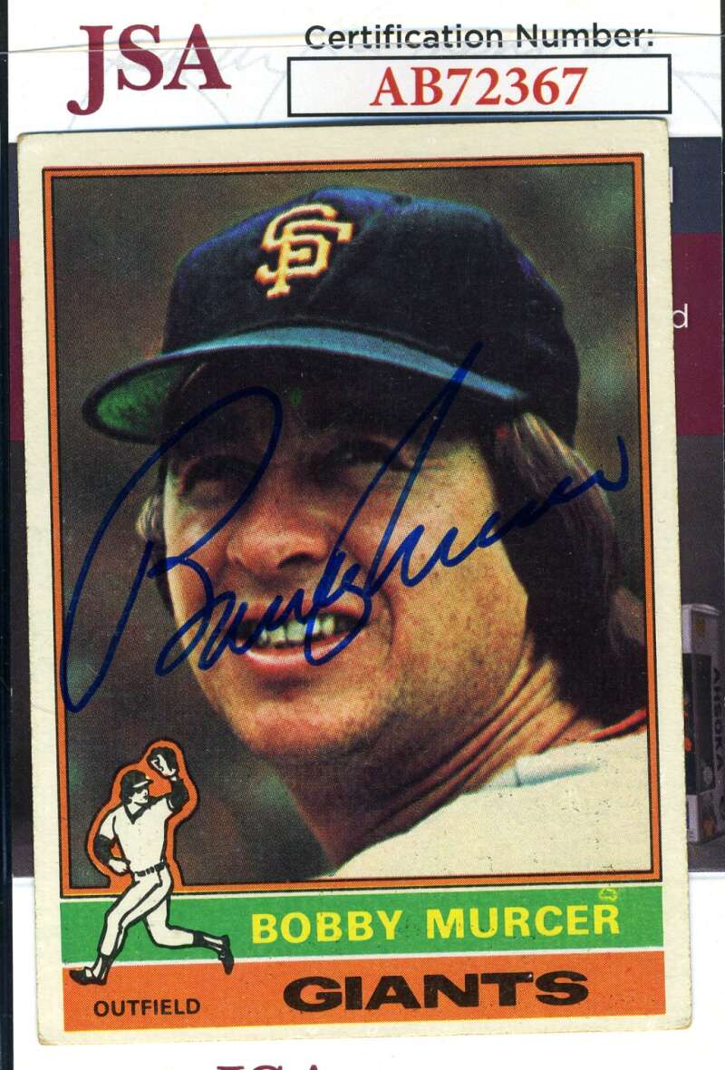 Bobby Murcer Jsa Coa Signed 1976 Topps Autographed