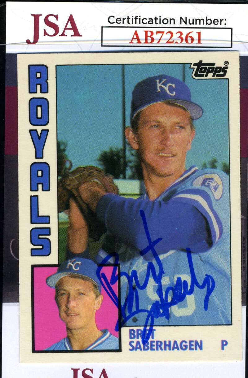 Brett Saberhagen Jsa Coa Signed 1984 Topps Traded Autograph