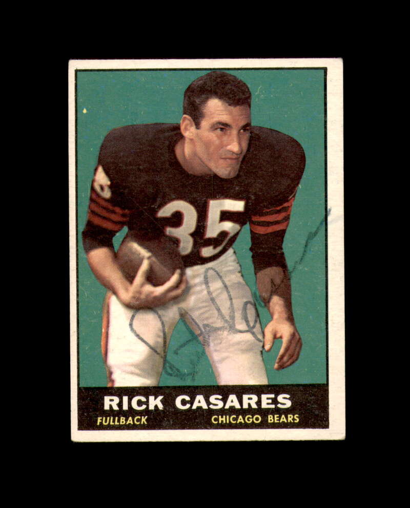 Rick Casares Hand Signed 1961 Topps Chicago Bears Autograph