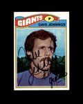 Dave Jennings Hand Signed 1977 Topps New York Giants Autograph