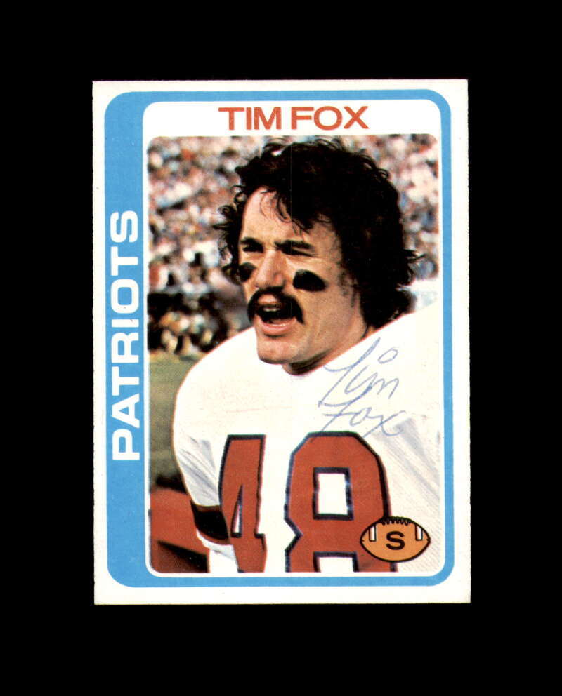 Tim Fox Hand Signed 1978 Topps New England Patriots Autograph