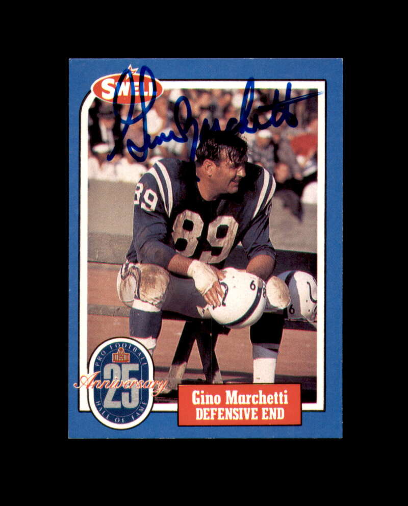 Gino Marchetti Hand Signed 1988 Swell Baltimore Colts Autograph