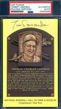 Tommy Lasorda PSA DNA Signed Gold Hall Of Fame Plaque Autographed