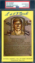 Edd Roush PSA DNA Signed Gold Hall Of Fame Plaque Autograph