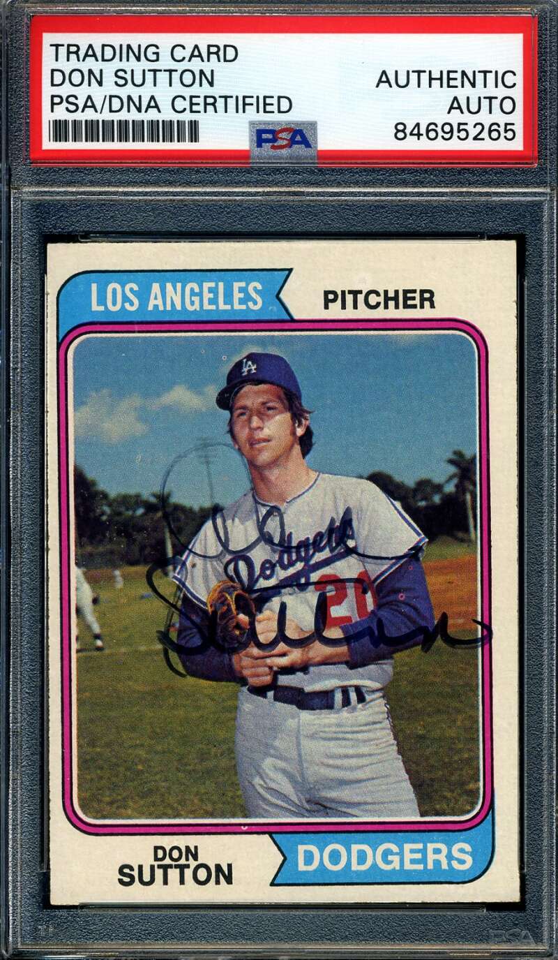 Don Sutton PSA DNA Signed 1974 Topps Autograph