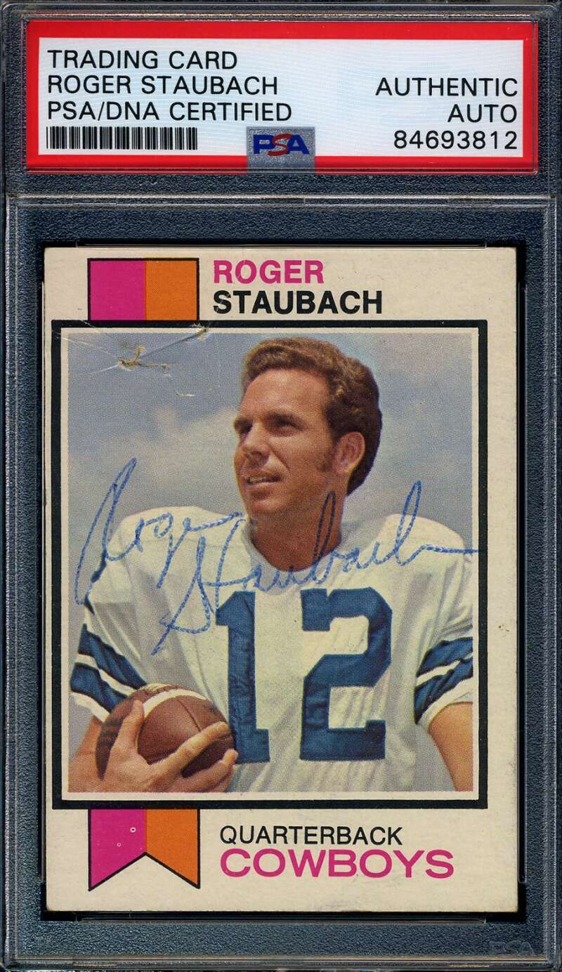 Roger Staubach PSA DNA Vintage Signed 1973 Topps Autograph