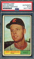 Ken Johnson PSA DNA Signed 1961 Topps Autograph