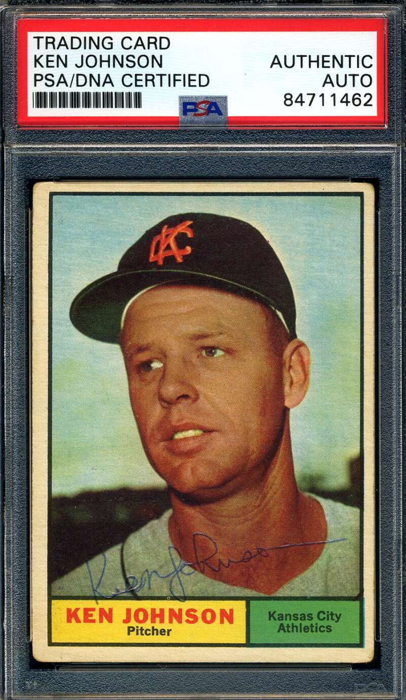 Ken Johnson PSA DNA Signed 1961 Topps Autograph