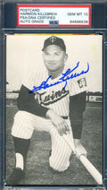 Harmon Killebrew Gem Mint 10 PSA DNA Coa Signed Photo Postcard Minnesota Twins Autograph