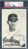 Al Lopez PSA DNA Coa Signed 1951 Indians Photo Postcard Cleveland Autograph