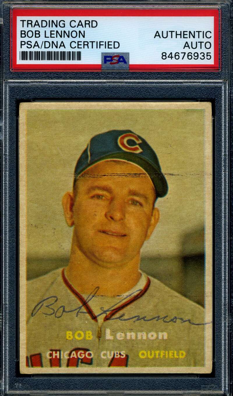 Bob Lennon PSA DNA Signed 1957 Topps Autograph