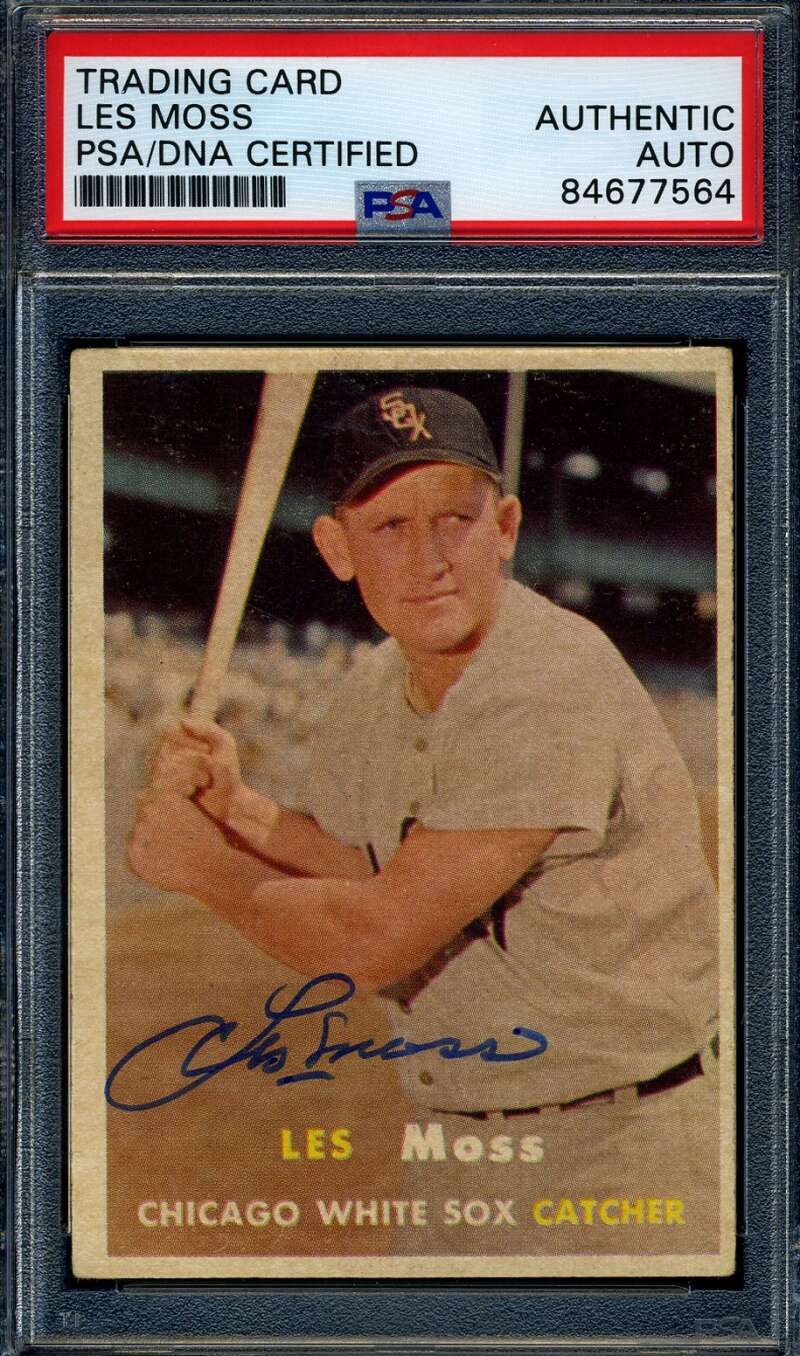 Les Moss PSA DNA Signed 1957 Topps Autograph