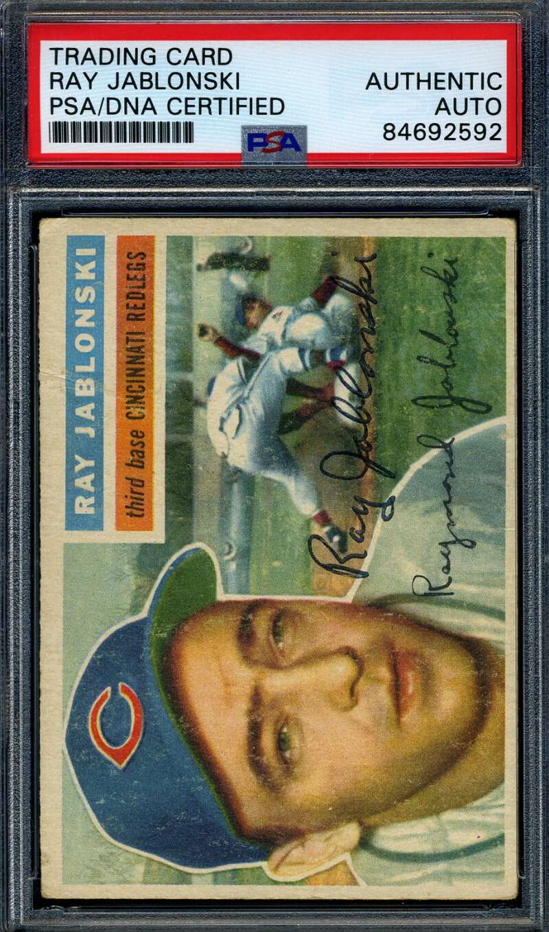 Ray Jablonski PSA DNA Signed 1956 Topps Autographed