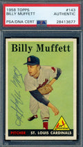 Billy Muffett PSA DNA Signed 1958 Topps Autograph