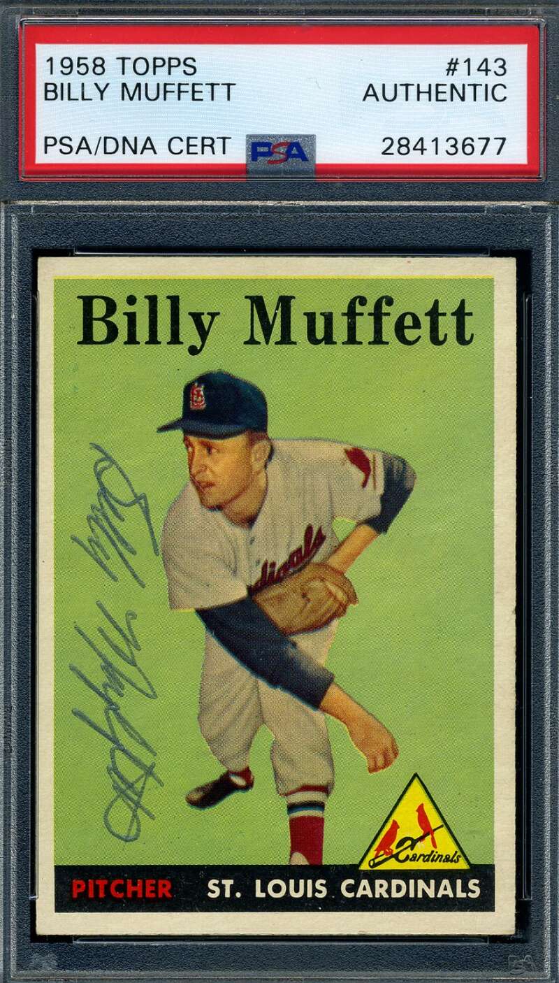 Billy Muffett PSA DNA Signed 1958 Topps Autograph
