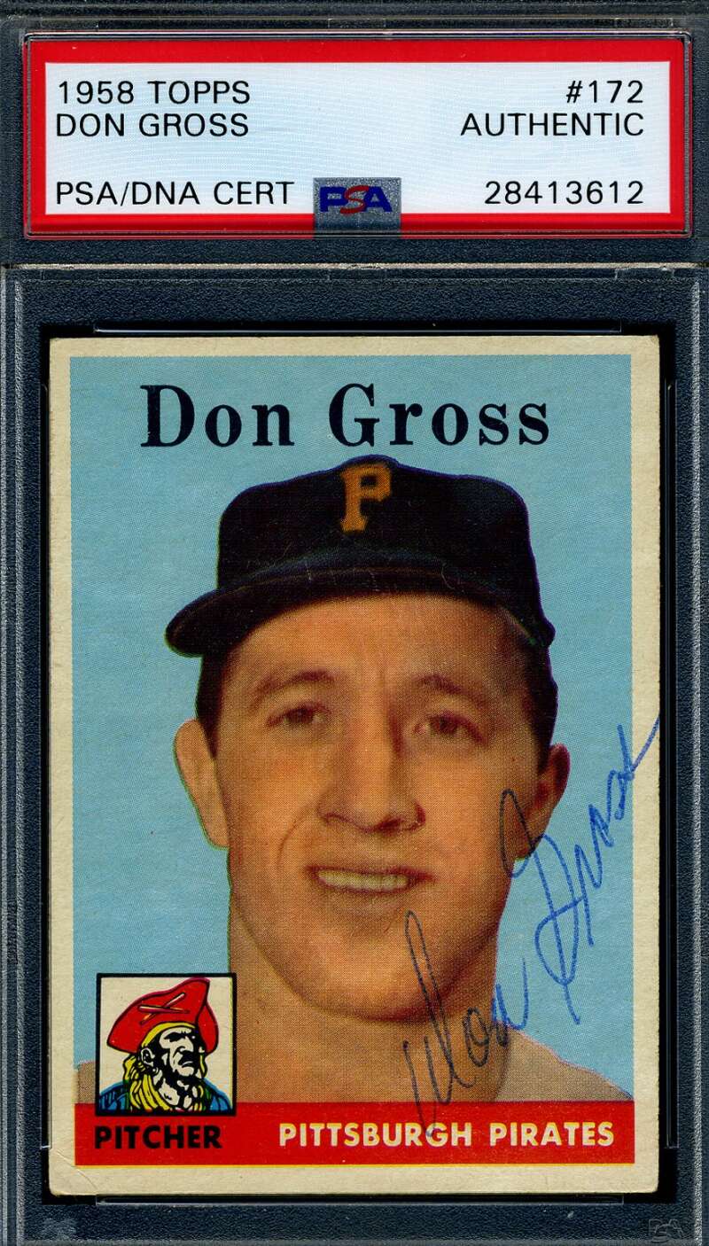 Don Gross PSA DNA Signed 1958 Topps Autograph
