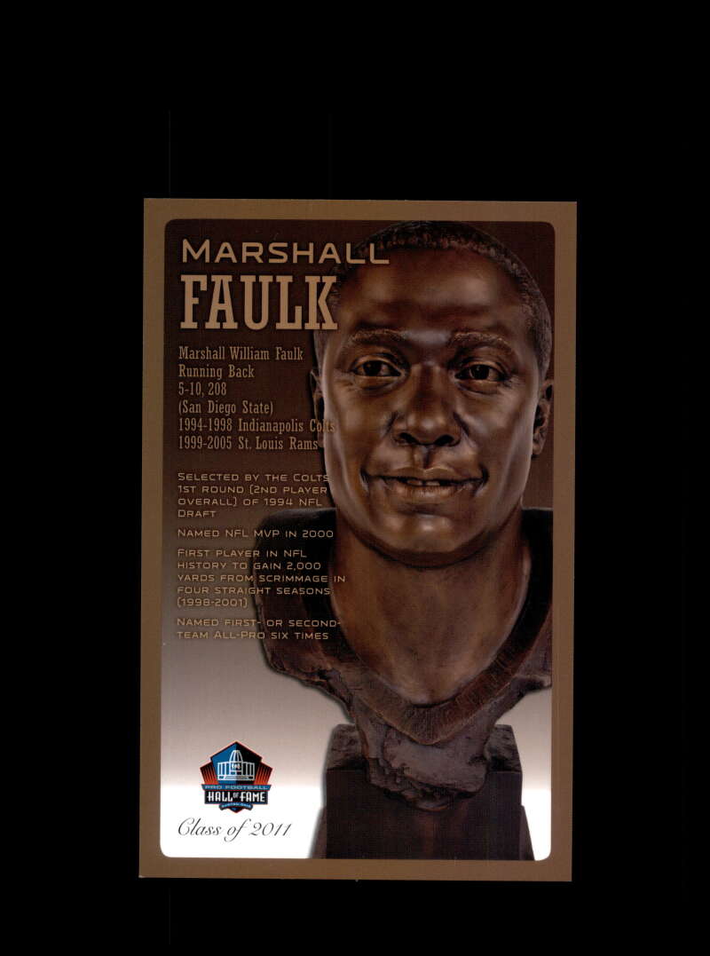 Marshall Faulk  Football Hall Of Fame Bronze Bust Postcard Plaque #/150 Rams