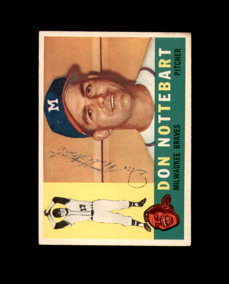 Don Nottebart Signed 1960 Topps Milwaukee Braves Autograph