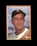 Sam Mele Hand Signed 1962 Topps Minnesota Twins Autograph