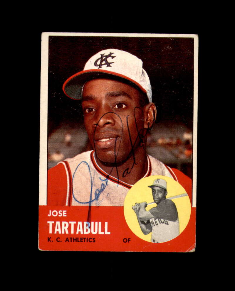 Jose Tartabull Hand Signed 1963 Topps Kansas City Athletics Autograph