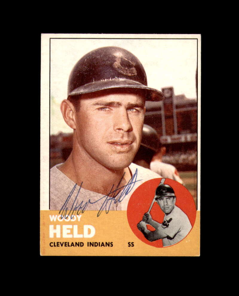 Woody Held Hand Signed 1963 Topps Cleveland Indians Autographed
